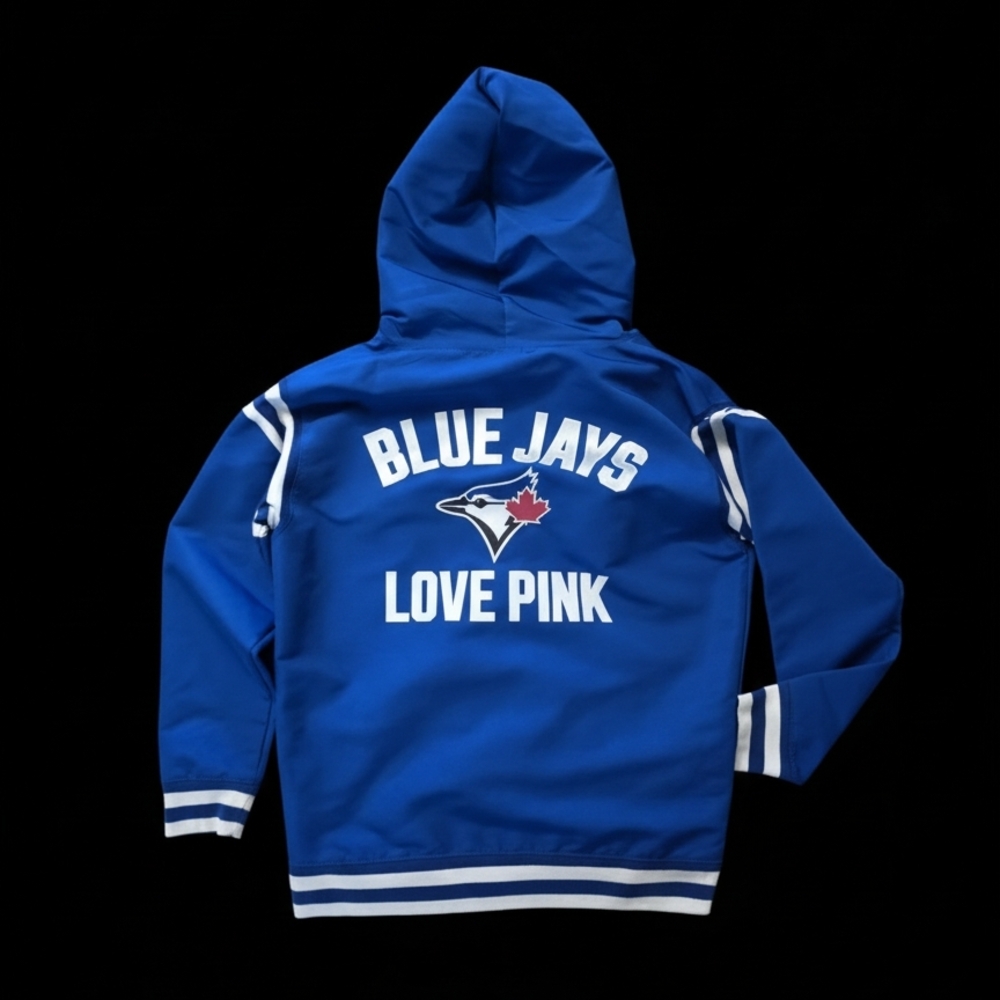PINK Victoria's Secret Blue Jays Varsity Jacket - Blue and White